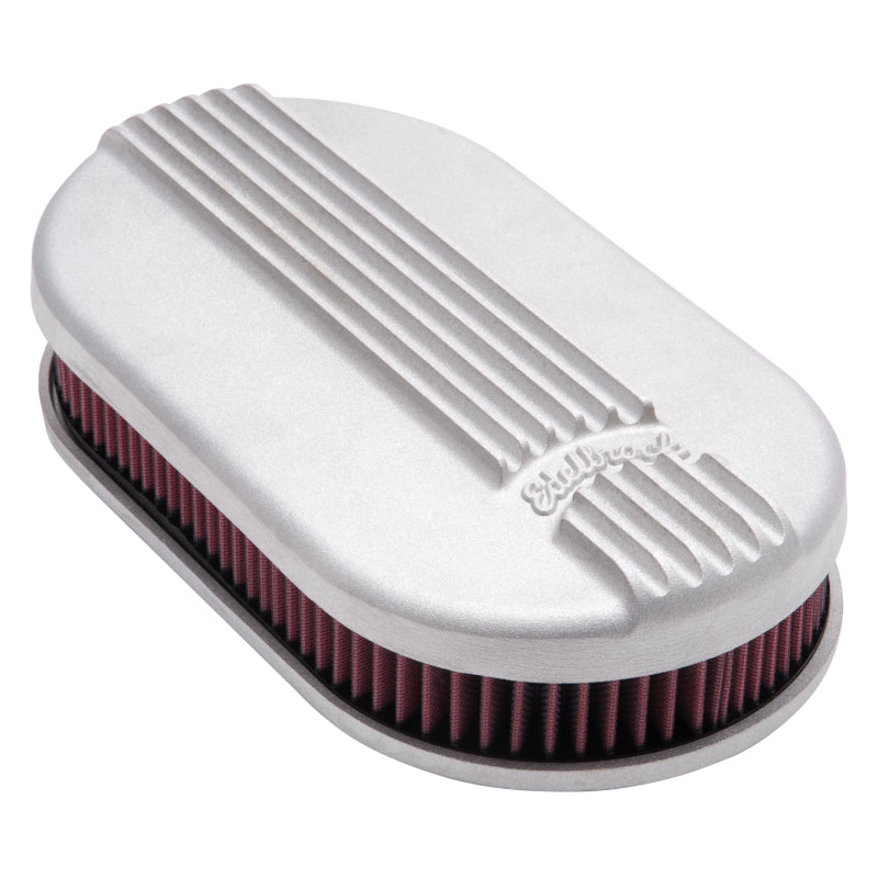 Edelbrock Air Cleaner, Classic Series, Oval, Aluminum Top, Cloth Element, 17.5 " 41159 Photo - out of package