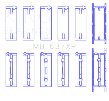 King Engine Bearings King BMW S85B50A Crankshaft Performance Main Bearings (Size .026) MB637XP.026 MB637XP.026 Photo - Primary