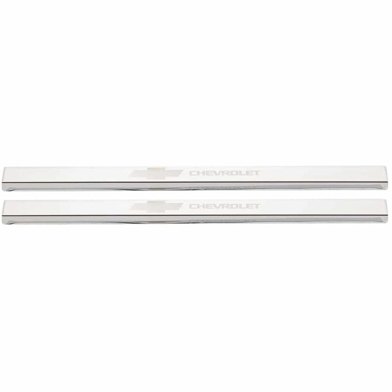 Putco 2019+ Chevrolet Silv LD Fits Double Cab and Regular Cab (2pc) w/ Bow Tie Etching SS Door Sills 95181GM-1 95181GM-1 Photo - Primary