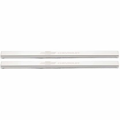 Putco 2019+ Chevrolet Silv LD Fits Double Cab and Regular Cab (2pc) w/ Bow Tie Etching SS Door Sills 95181GM-1 95181GM-1 Photo - Primary
