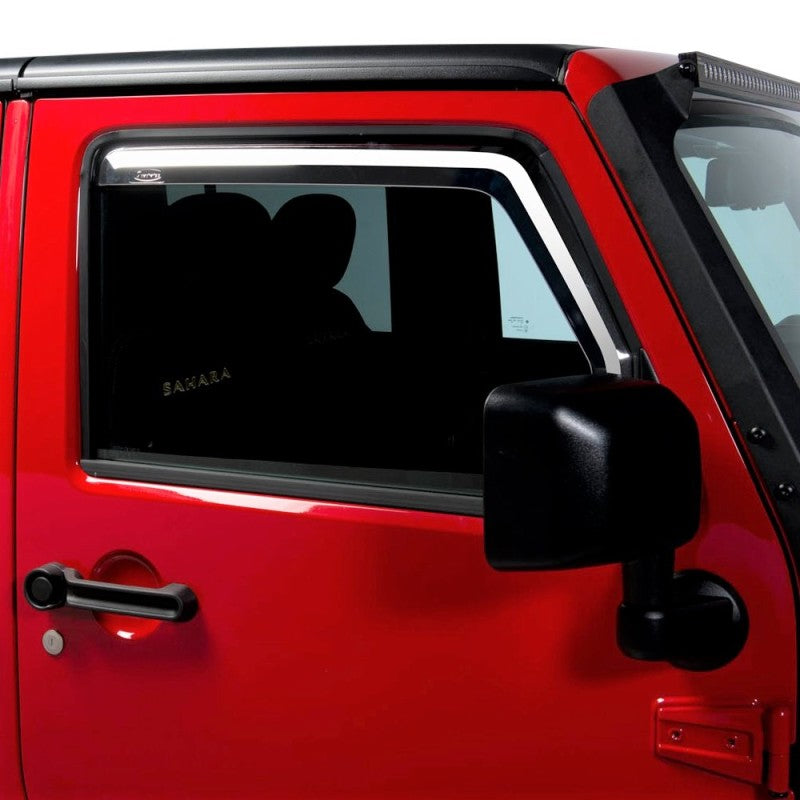 Putco Element Chrome Window Visors - Jeep Wrangler JK - Front only 480228 Photo - Primary