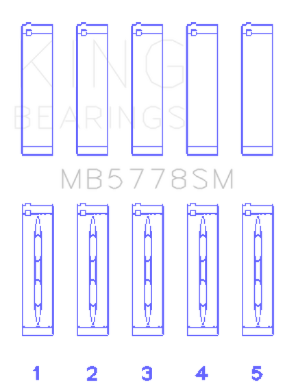 King Engine Bearings King Audi/VW 1.8/2.0 TSI/TFSI (Size 0.25 Oversized) Main Bearing Set MB5778SM0.25 MB5778SM0.25 Photo - Primary