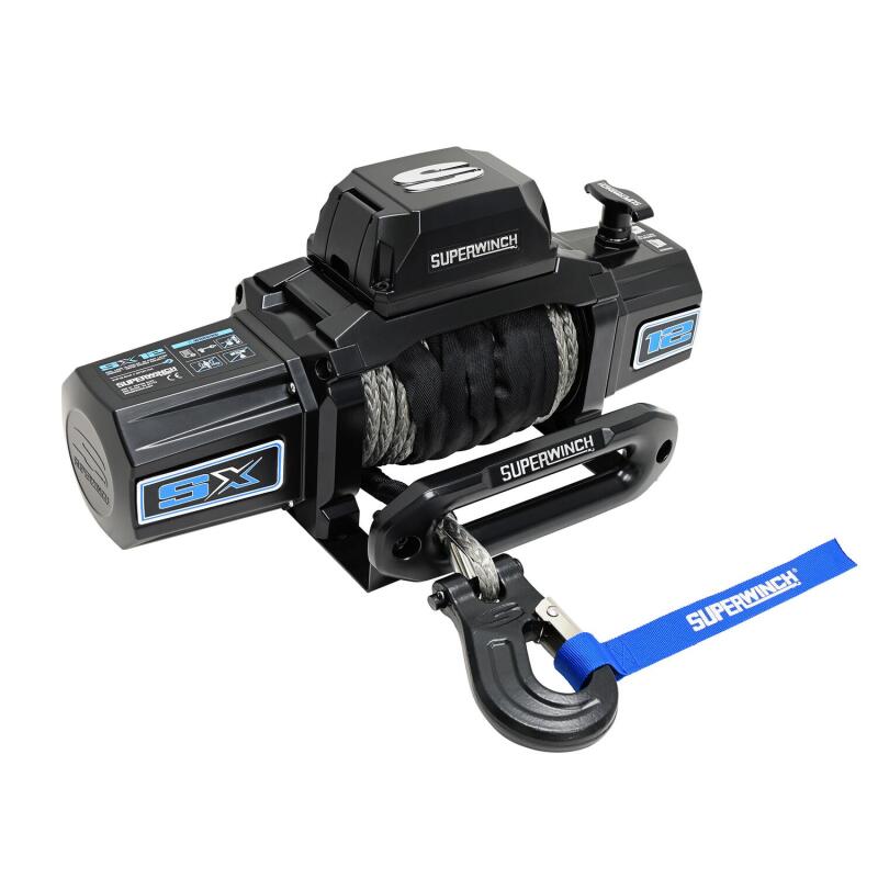Superwinch 12000 LBS 12V DC 3/8in x 80ft Synthetic Rope SX12SR Winch - Semi Gloss Black 1712204 1712204 Photo - out of package