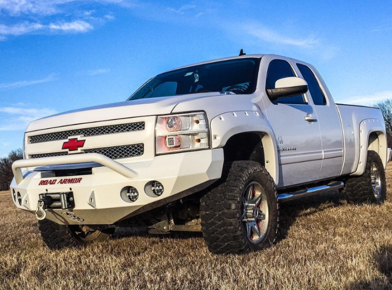 Road Armor 08-13 Chevy 1500 Stealth Front Winch Bumper w/Pre-Runner Guard - Tex Blk 37704B 37704B Photo - Primary