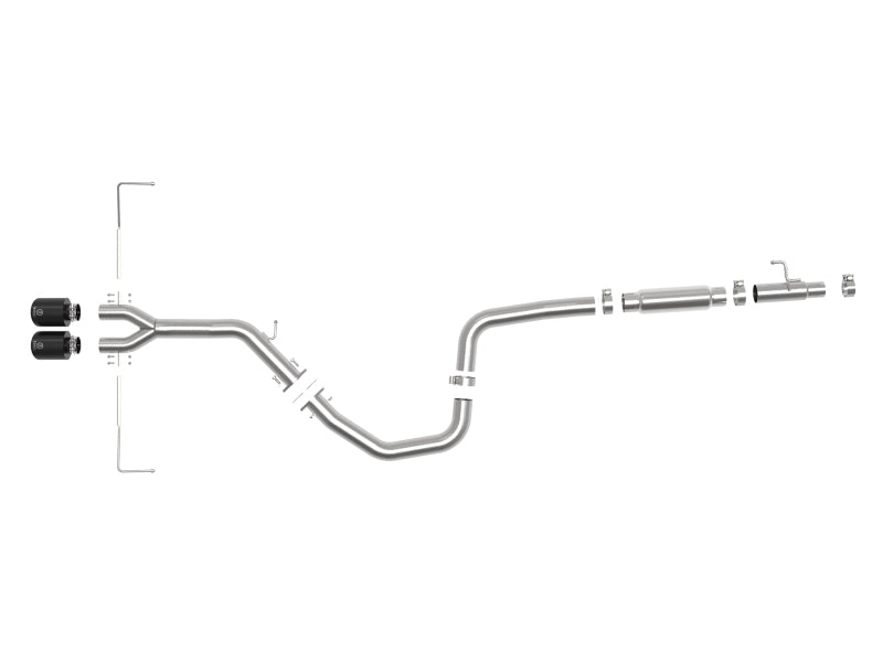 aFe Takeda Exhaust Cat-Back 19-20 Hyundai Veloster 304SS Black Dual Tips Exhaust 49-37011-B 49-37011-B Photo - Close Up