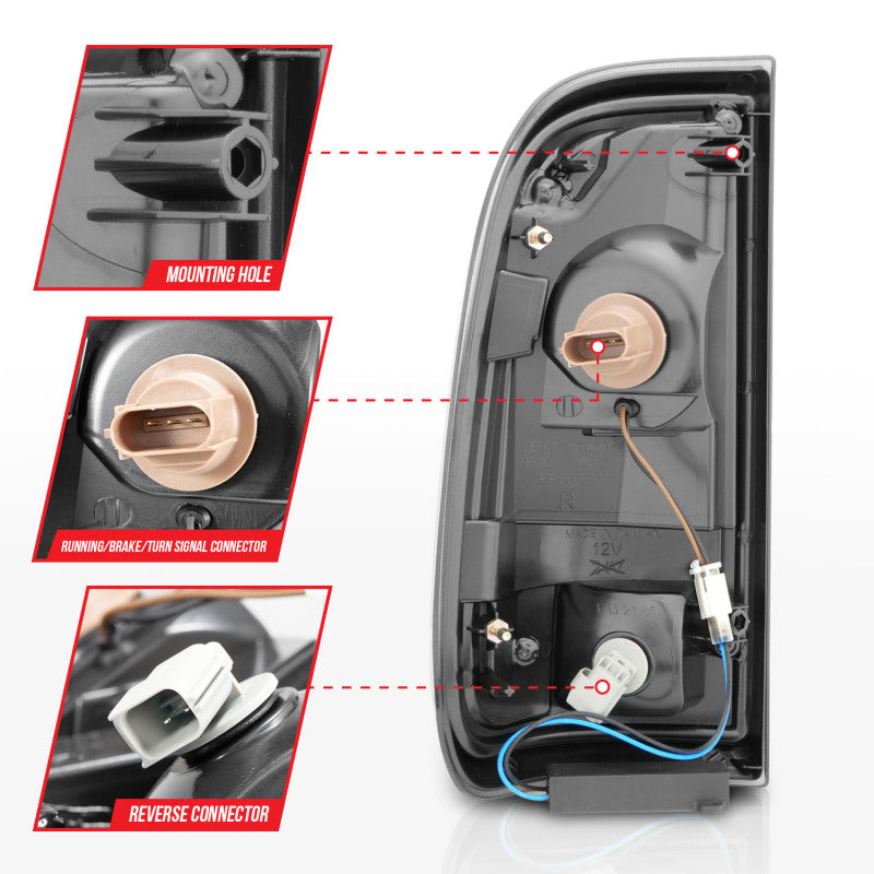 ANZO 2008-2016 Ford F-250 LED Taillights Chrome Housing Smoke Lens (Pair) 311357 311357 Photo - Unmounted