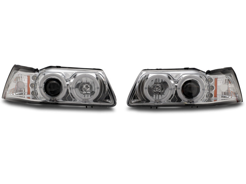 Raxiom 99-04 Ford Mustang Dual LED Halo Projector Headlights- Chrome Housing (Clear Lens) 49114 49114 Photo - Close Up