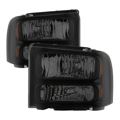 SPYDER Xtune Ford F250 F350 F450 Superduty Excursion 99-04 Headlights Black Smoked HD-JH-FF25099-HA-BSM 9033001 9033001 Photo - Primary