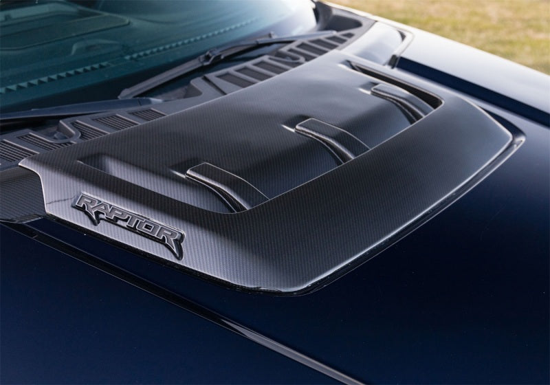 Ford Racing 21-24 Ford F150 Raptor Carbon Fiber Hood Vent - Gloss M-16628-FG M-16628-FG Photo - Mounted