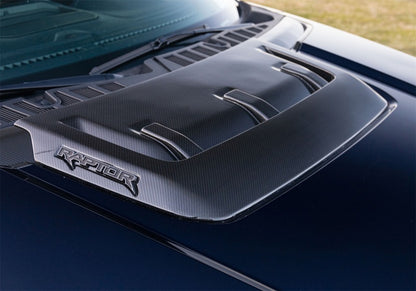 Ford Racing 21-24 Ford F150 Raptor Carbon Fiber Hood Vent - Gloss M-16628-FG M-16628-FG Photo - Mounted