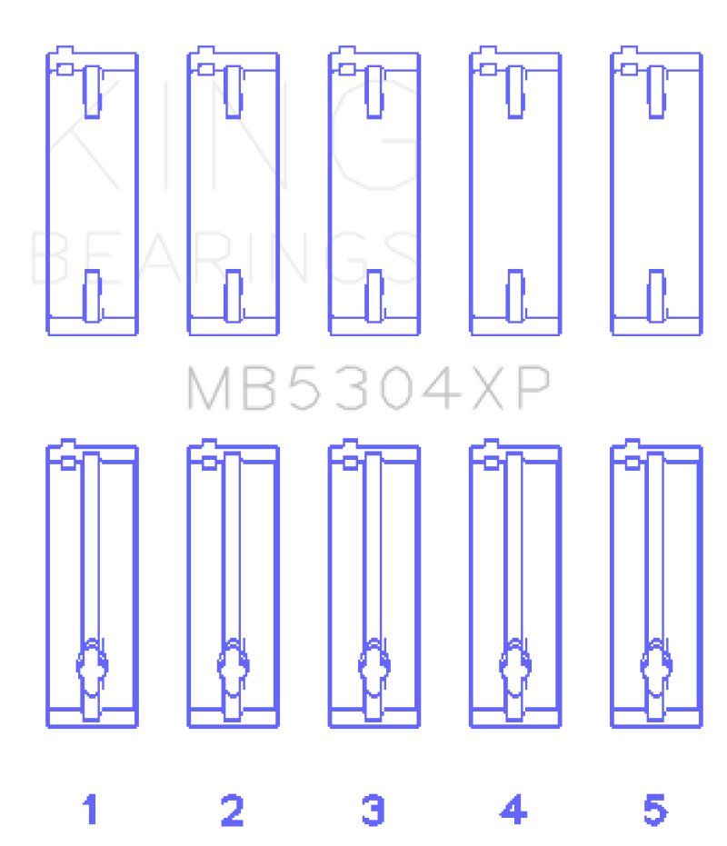 King Engine Bearings King Mazda B6/B6-T/ZM/B3/B5 (Size +0.5) Main Bearing Set MB5304XP0.5 MB5304XP0.5 Photo - Primary