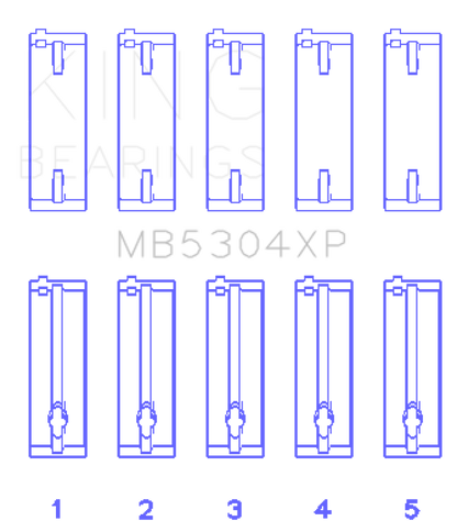 King Engine Bearings King Mazda B6/B6-T/ZM/B3/B5 (Size +0.5) Main Bearing Set MB5304XP0.5 MB5304XP0.5 Photo - Primary