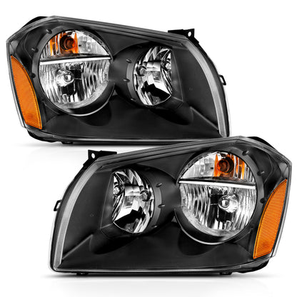 ANZO 2005-2007 Dodge Magnum Crystal Headlight  Black Amber 111425 111425 Photo - Primary