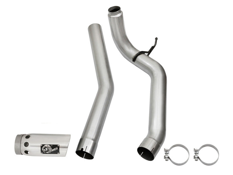 aFe  POWER LARGE BORE HD 4" DPF-Back SS Exhaust System w/Polished Tip 49-46113-P Photo - Unmounted