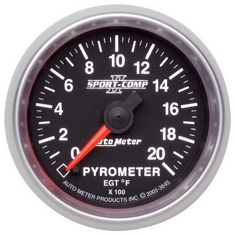 AutoMeter Sport-Comp II Full Sweep Electronic 52mm 0-2000 degree F Pyrometer Gauge 3645 3645 Photo - Primary