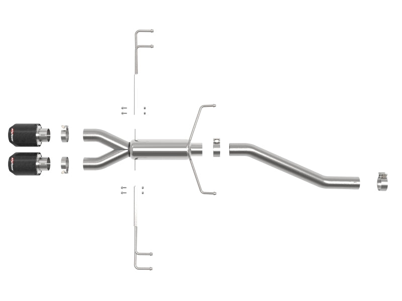 aFe Takeda 2.5in 304SS Axle-Back Exhaust System 17-19 Honda Civic Type R L4-2.0L (t) 49-36626-C 49-36626-C Photo - Unmounted