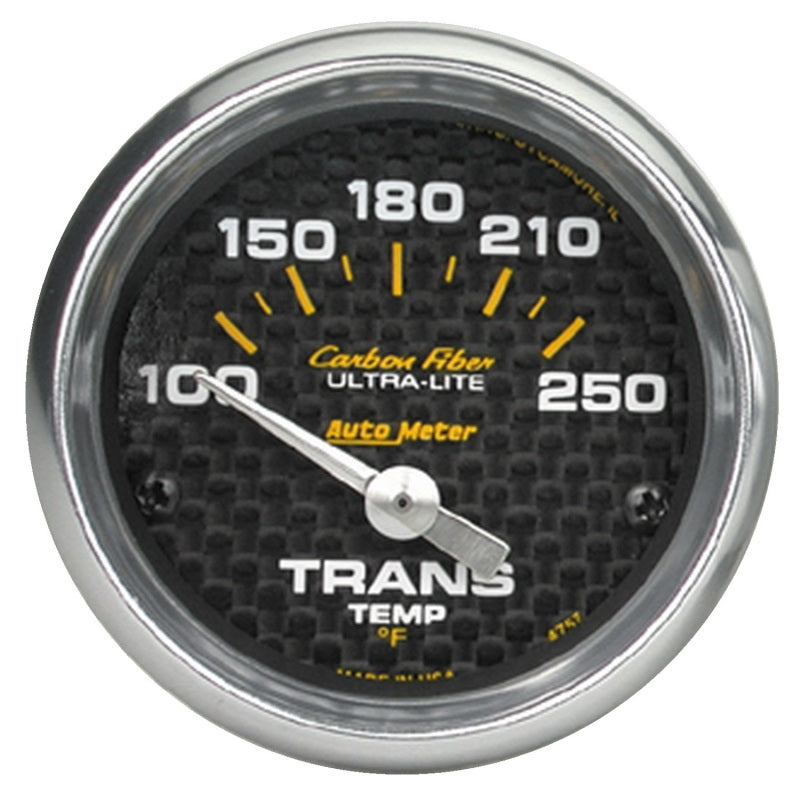 Autometer 2-1/16" Transmission Temperature, 100-250 °F, Air-Core, Carbon Fiber 4757 Photo - Primary