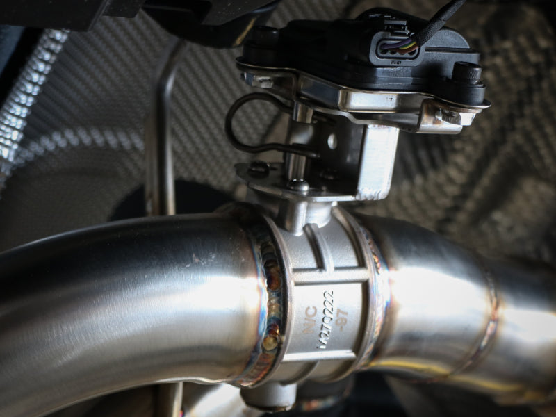 aFe 18-20 Audi RS5 Coupe MACH Force-Xp 3in to 2.5in 304 SS Axle-Back Exhaust System-Quad Carbon Tips 49-36427-C 49-36427-C Photo - Mounted