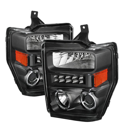 SPYDER Xtune Ford F250/350/450 Super Duty 08-10 Projector Headlights LED Halo Black PRO-JH-FS08-LED-BK 5076267 5076267 Photo - Primary