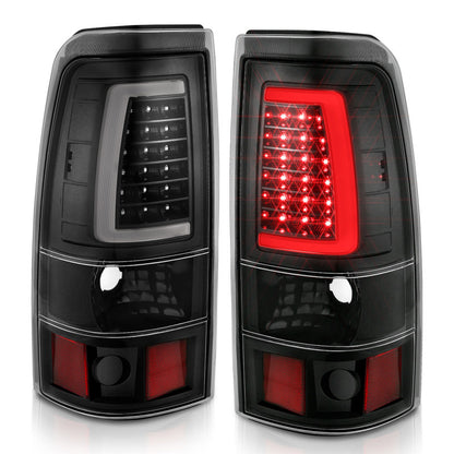 ANZO 1999-2002 Chevy Silverado 1500 LED Taillights Plank Style Black w/Clear Lens 311330 311330 Photo - Unmounted