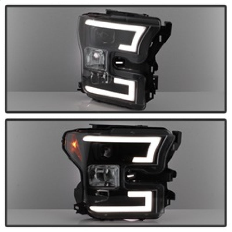 Spyder Ford F150 2015-2017 Projector Headlights - Light Bar DRL LED - Black PRO-YD-FF15015-LBDRL-BK 5083531 5083531 Photo - Unmounted