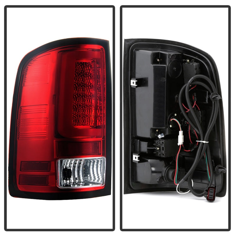 Spyder 07-13 GMC Sierra 1500 V2 Light Bar LED Tail Lights - Red Clear (ALT-YD-GS07V2-LBLED-RC) 5084767 5084767 Photo - Unmounted