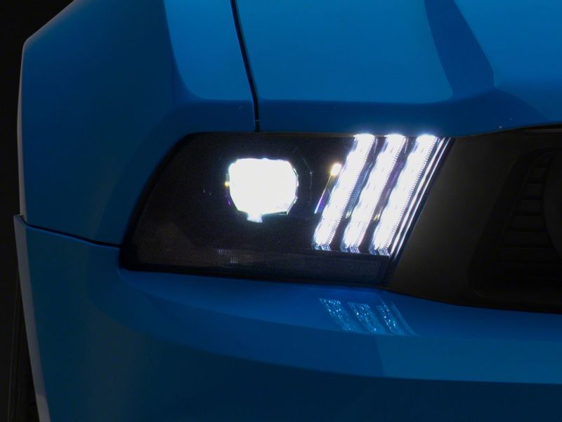 Raxiom 10-12 Ford Mustang LED Projector Headlights SEQL Turn Signals- Blk Housing (Clear Lens) 426685 426685 Photo - Close Up