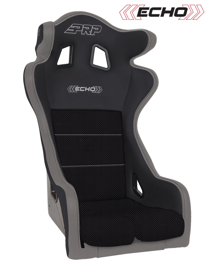 PRP Seats PRP Echo Composite Seat- Black/Grey (PRP Silver Outline/Delta Silver- Silver Stitching) A38-203 A38-203 Photo - Primary