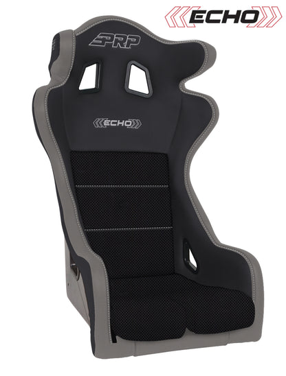 PRP Seats PRP Echo Composite Seat- Black/Grey (PRP Silver Outline/Delta Silver- Silver Stitching) A38-203 A38-203 Photo - Primary