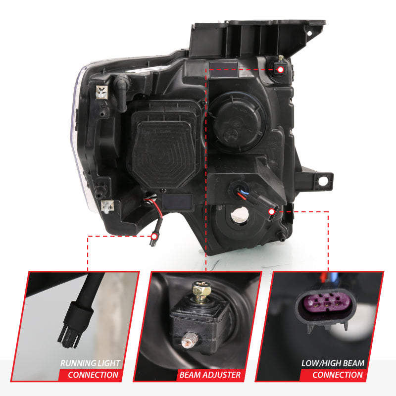 Anzo 2009-2014 Ford F-150 Projector Headlights w/ Halo Chrome (CCFL) G2 111297 User 5