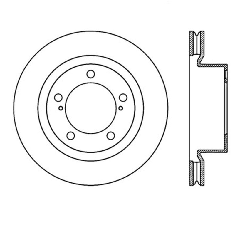 StopTech Disc Brake Rotor 127.44162R 127.44162R Technical Drawing