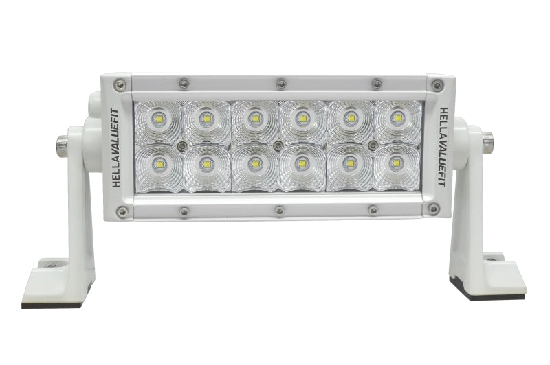 Hella Value Fit 8in Light - 36W Dual Row White Housing Flood Beam - LED 357208011 357208011 Photo - Close Up
