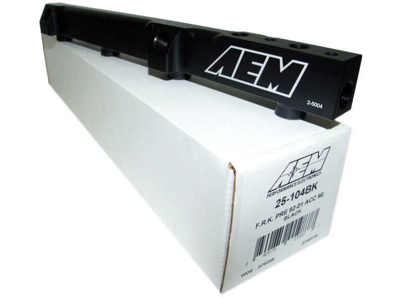 AEM Electronics Fuel Rail Honda F22A1 F22A4 F22A6 H22A1 H22A4 H23A1 25-104BK Photo - out of package