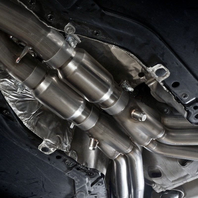 Stainless Works 2014-18 Corvette 6.2L Headers 2in Primaries w/ High-Flow Cats X-Pipe C72CAT C72CAT Photo - Mounted