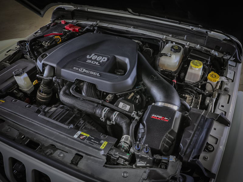 aFe Rapid Induction Cold Air Intake System w/Pro 5R Filter 20-21 Jeep Wrangler V6 3.0L 52-10005R 52-10005R Photo - Mounted
