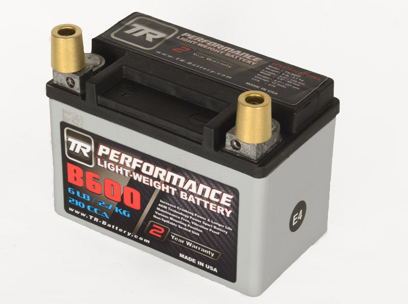 Tomioka Racing TR-B600 6LBS AGM Lightweight Battery Street Use Race Use Track Use Universal Fit with Battery Tender (Optional)