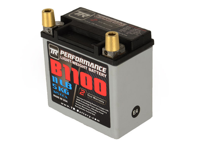 Tomioka Racing TR-B1100 11LBS AGM Lightweight Battery Street Use, Race Use, Track Use Universal Fit with Battery Tender (Optional)