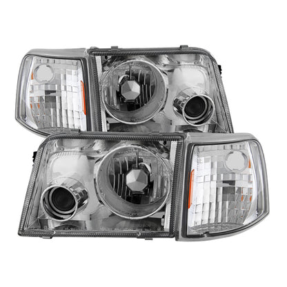 SPYDER Xtune Ford Ranger 93-97 Projector Headlights w/ Corner Lights Chrome PRO-JH-FR93-SET-C 9029394 9029394 Photo - Primary