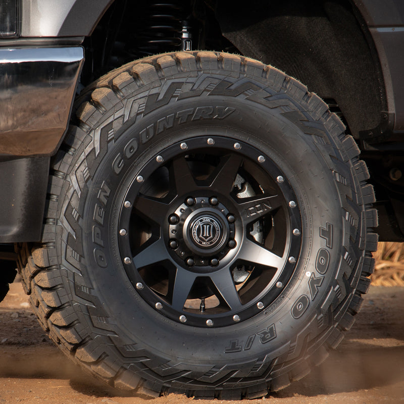 ICON Rebound HD 18x9 8x180 12mm Offset 5.5in BS 124.2mm Bore Satin Black Wheel 1818908955SB 1818908955SB Photo - Mounted