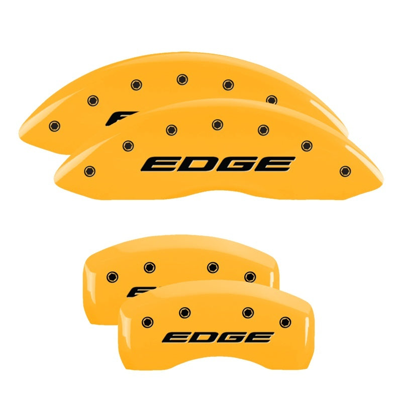 MGP 4 Caliper Covers Engraved Front & Rear EDGE/2015 Yellow finish black ch 10241SEDEYL 10241SEDEYL Photo - Primary