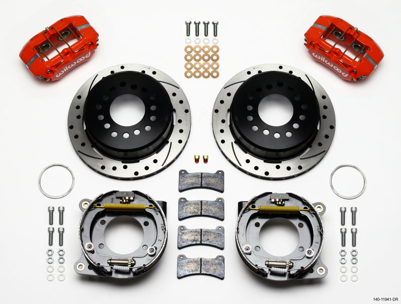 Wilwood Dynapro Low-Profile 11.00in P-Brake Kit Drill-Red AMC 71-74 2.60in Offset 140-11941-DR 140-11941-DR Photo - Primary