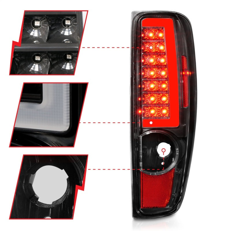 ANZO 2004-2012 Chevrolet Colorado/ GMC Canyon LED Tail Lights w/ Light Bar Black Housing 311382 311382 Photo - Unmounted