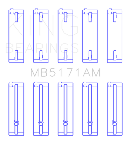 King Engine Bearings King Mazda FS-DE L4/FP L4/FS L4  DOHC 16 Valve  (Size +1.0) Main Bearing Set MB5171AM1.0 MB5171AM1.0 Photo - Primary