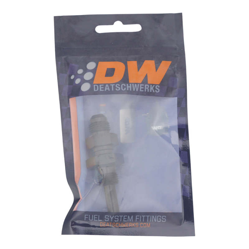 DeatschWerks 6AN Male Flare to Straight 5/16in Single Hose Barb - Anodized Matte Black 6-02-0739-B 6-02-0739-B Photo - lifestyle view