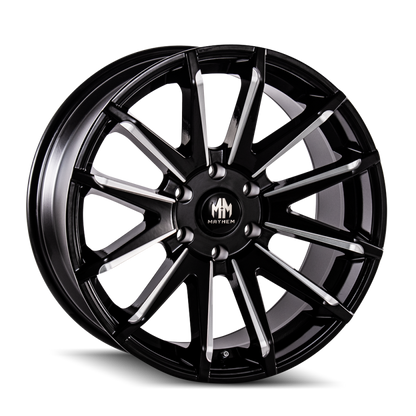 Mayhem 8109 Crossfire 22x9.5 / 5x150 BP / 25mm Offset / 110mm Hub Black w/ Milled Spokes Wheel 8109-22950BM25 8109-22950BM25 Photo - Primary