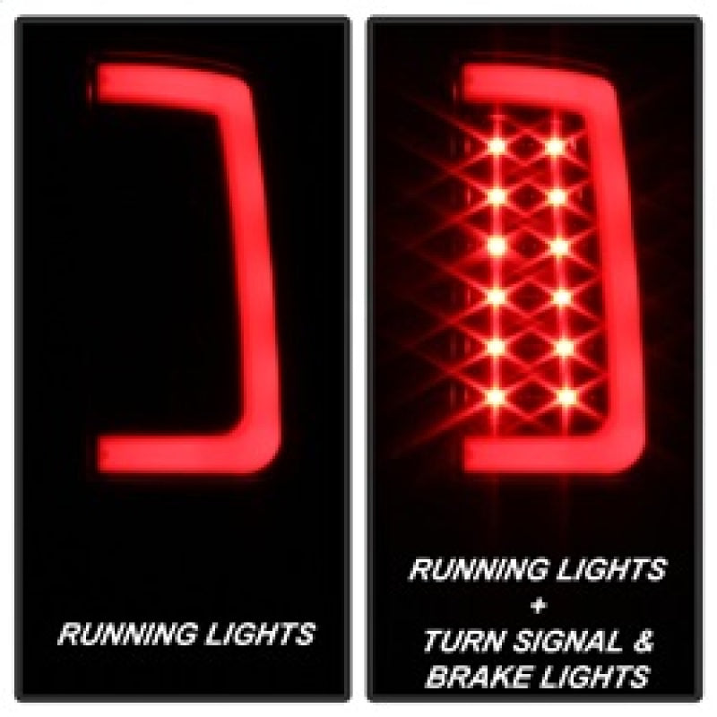 Spyder 07-13 GMC Sierra 1500 V2 Light Bar LED Tail Lights - Black (ALT-YD-GS07V2-LBLED-BK) 5084743 5084743 Photo - Primary