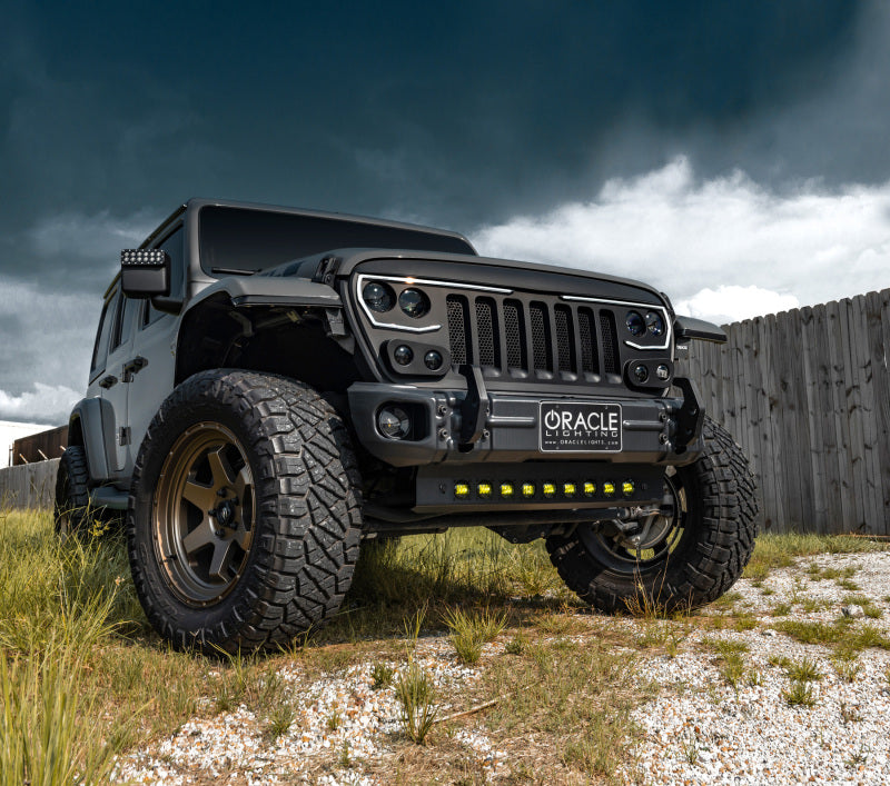 ORACLE Lighting 2019+ Jeep Wrangler JL / Gladiator JT Skid Plate w/ Integrated LED Emitters - Clear 5883-001 5883-001 Photo - lifestyle view