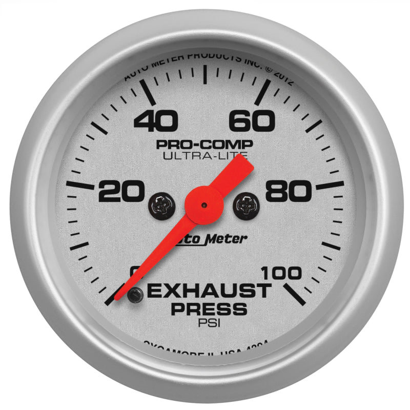 Autometer Ultra-Lite 2-1/16in 100PSI Exhaust Pressure Digital Stepper Motor Gauge 4394 4394 Photo - Primary