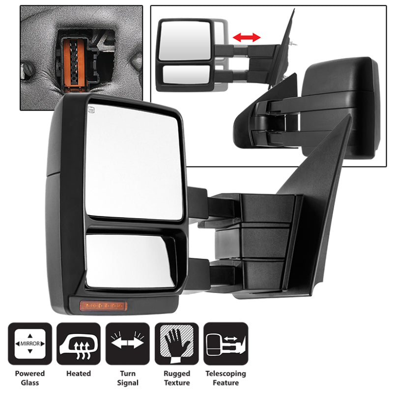 SPYDER Xtune Ford F150 04-06 Power Heated Amber LED Signal Telescoping Mirror Left MIR-FF15004S-PWH-AM-L 9935367 9935367 Photo - Primary