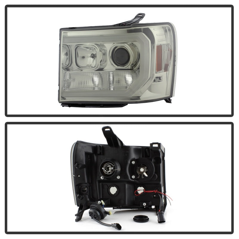 Spyder GMC Sierra 1500/2500/3500 07-13 V2 Projector Headlights - Smoke PRO-YD-GS07V2-LBDRL-SM 5083654 5083654 Photo - Unmounted